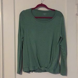NWT Loft Green knotted long sleeve shirt